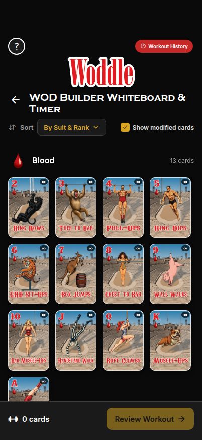 Card deck browser screen